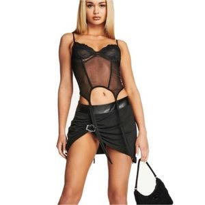 NWOT I Am Gia Nicole Black Corset Top In Black